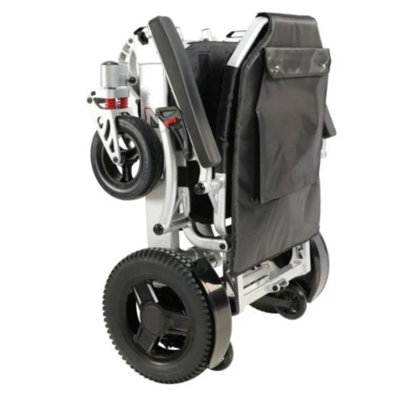 Zeus Heavy Duty Folding Power Chair in Folding Position