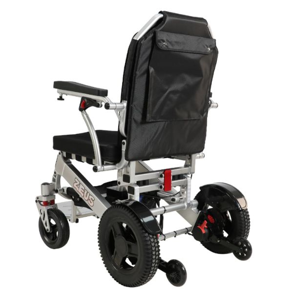 Zeus Heavy Duty Folding Power Chair Left Rear View