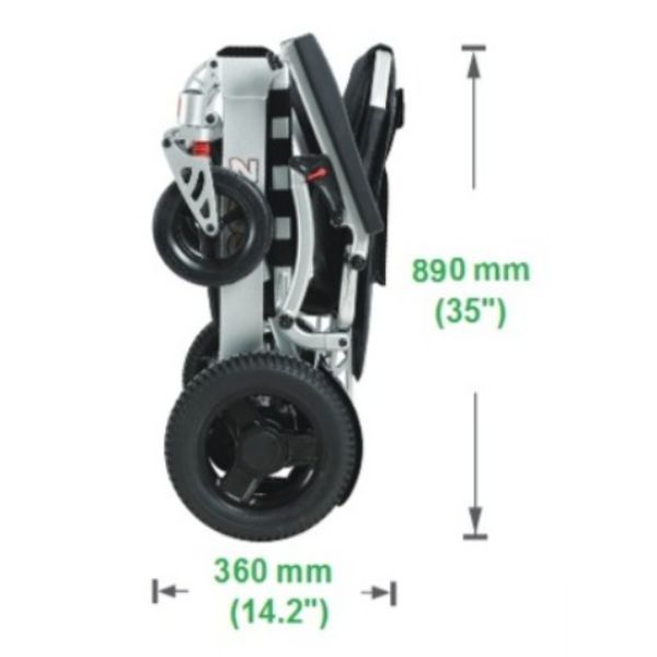 Zeus Heavy Duty Folding Power Chair Measurement when Folded