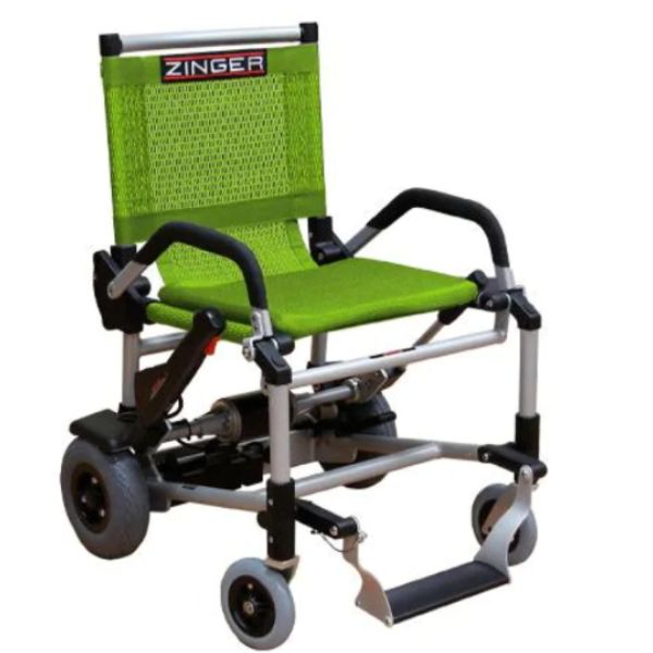 A sleek and modern portable folding power wheelchair, perfect for easy transportation and mobility.