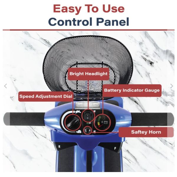 Zip&#39;r 4 Xtra Mobility Scooter Easy To Use Control Panel