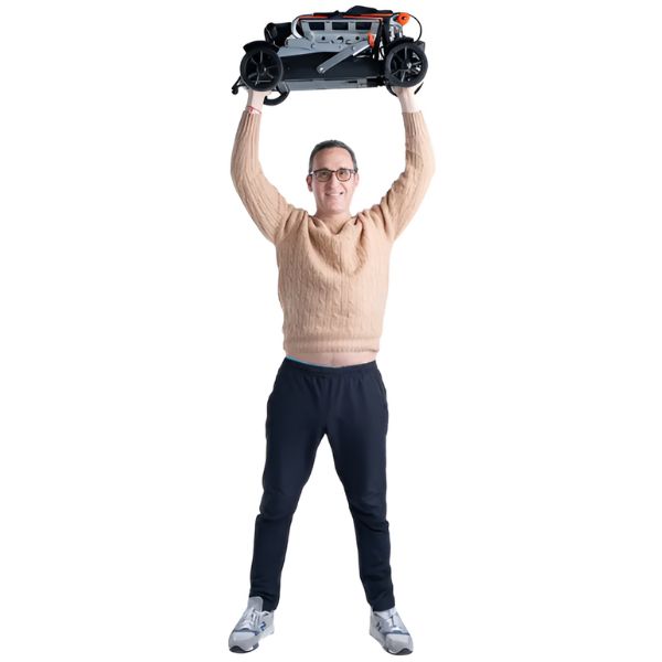 Feather Mobility 27X Compact Electric Scooter Easily Lifted by a Man