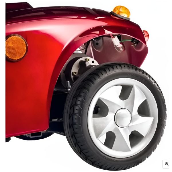 FreeRider USA FR168-4S II 4 Wheel Bariatric Scooter  Rear Tire View