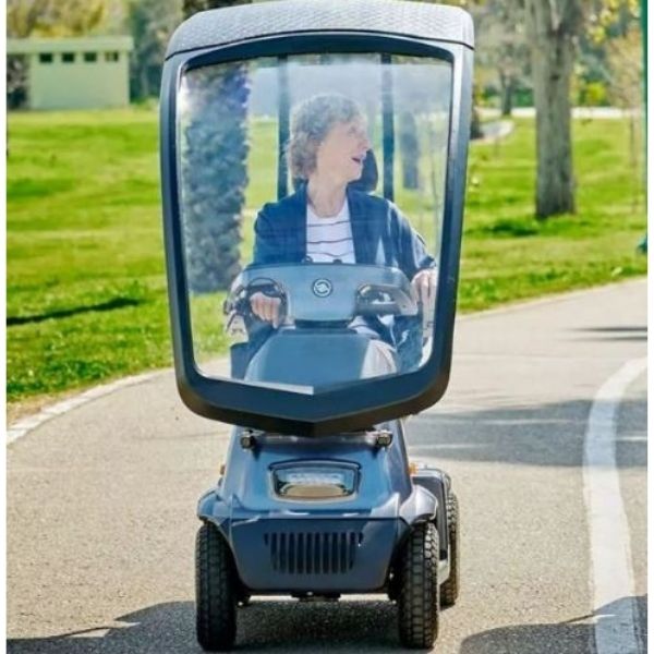 Afikim Breeze C4 All Terrain Scooter Blue Front View with Canopy View