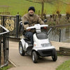 Afiscooter S4 Mobility Scooter 4 Wheel Silver with Passenger View