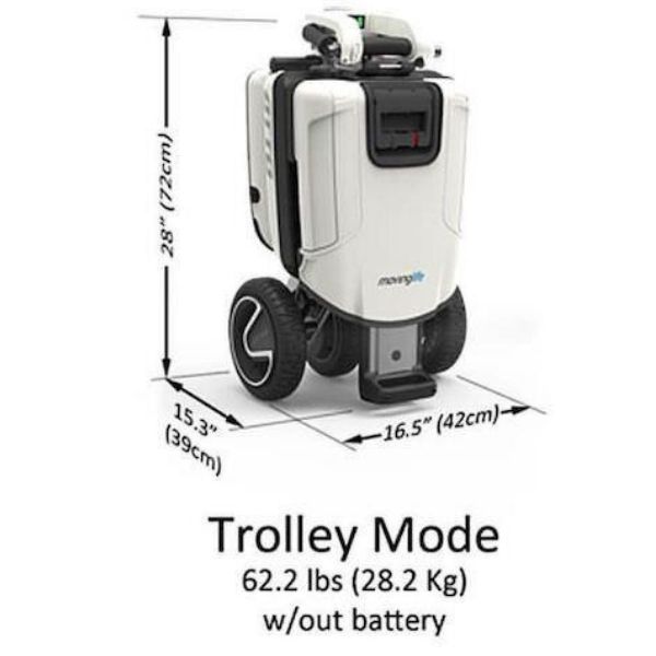 Atto Folding Mobility Scooter White Folded View