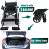 ComfyGo 6011 Folding Electric Wheelchair Black Features Unfolded and Folded View
