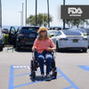 ComfyGo 6011 Folding Electric Wheelchair Front View with Customer Review