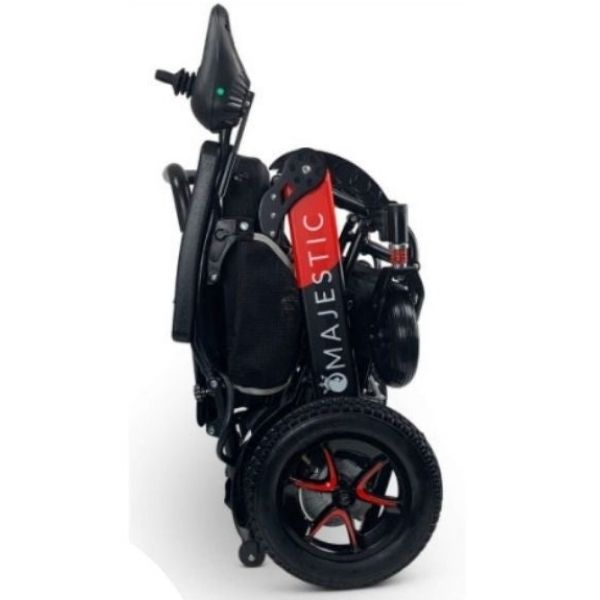 ComfyGo IQ-7000 Remote Control Folding Electric Wheelchair Black and Red Frme Color View