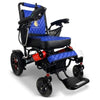 ComfyGo IQ-7000 Remote Control Folding Electric Wheelchair Black and Red with Blue Color Seat View