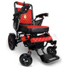 ComfyGo IQ-7000 Remote Control Folding Electric Wheelchair Black and Red with Red Color Seat View