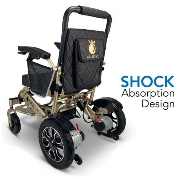 ComfyGo IQ-7000 Remote Control Folding Electric Wheelchair Bronze Black Absortion Design View