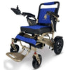ComfyGo IQ-7000 Remote Control Folding Electric Wheelchair Bronze Blue Front Side View