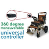 ComfyGo IQ-7000 Remote Control Folding Electric Wheelchair Bronze Taba Joystick View