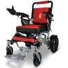 ComfyGo IQ-7000 Remote Control Folding Electric Wheelchair Silver Red  Front Left Side View