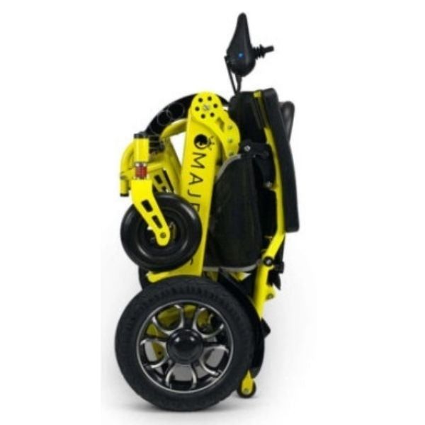 ComfyGo IQ-7000 Remote Control Folding Electric Wheelchair Yellow Frame Color View