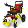 ComfyGo IQ-7000 Remote Control Folding Electric Wheelchair Yellow Red Front Left Side View