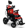 ComfyGo IQ-8000 Limited Edition Folding Power Wheelchair Black Red Front Right Side View