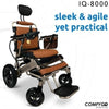 ComfyGo IQ-8000 Limited Edition Folding Power Wheelchair Bronze Taba Front Side view