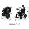 ComfyGo IQ-8000 Limited Edition Folding Power Wheelchair Measurement Features View