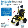ComfyGo IQ-8000 Limited Edition Folding Power Wheelchair Yellow Black Footrest and Armrest View