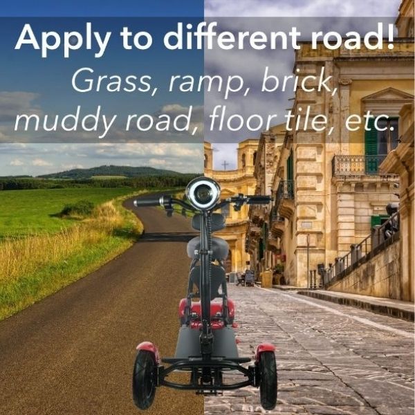 ComfyGo MS 3000 Foldable Mobility Scooter Red Front View