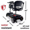 ComfyGo Z-1 Portable Mobility Scooter Water Resistant View