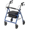 Drive Medical Folding Rollator Blue Front Left Side View