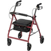 Drive Medical Folding Rollator Red Front Left Side View