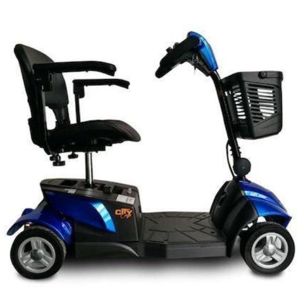 EV Rider City Cruzer 4 Wheel Mobility Scooter Blue Right Side View