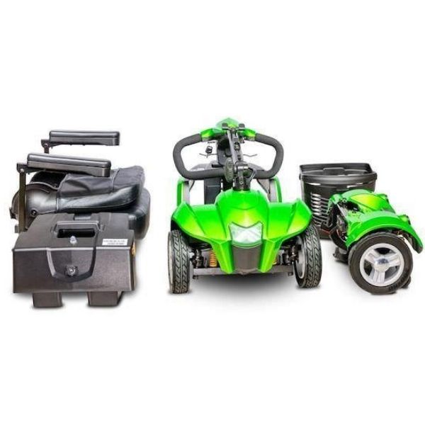 EV Rider City Cruzer 4 Wheel Mobility Scooter Green Disassembled View
