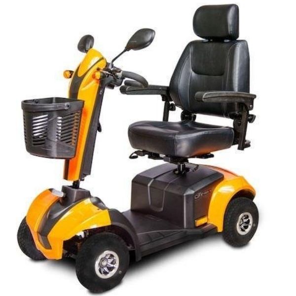 EV Rider City Rider 4 Wheel Mobility Scooter yellow Left Side View