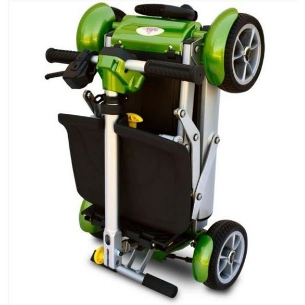 EV Rider Gypsy Ultralight Folding Mobility Scooter Green Front Folded View