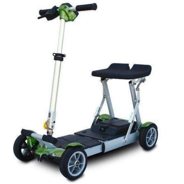EV Rider Gypsy Ultralight Folding Mobility Scooter Green Front Left Side View