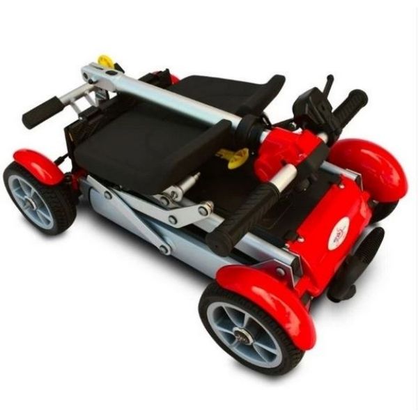 EV Rider Gypsy Ultralight Folding Mobility Scooter Red Folded View