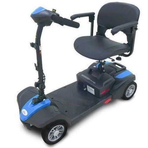 EV Rider Mini Rider Lite 4 Wheel Mobility Scooter Blue front Left Side View
