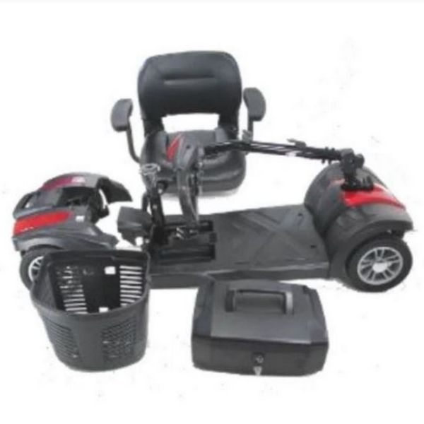 EV Rider Mini Rider Lite 4 Wheel Mobility Scooter Disassembled View