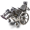 EV Rider Spring HW1 Manual Wheel Chair Black Leg Raised Front Left Side View