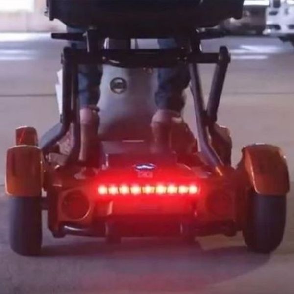 EV Rider Teqno S26 Auto Folding Mobility Scooter Backlight View