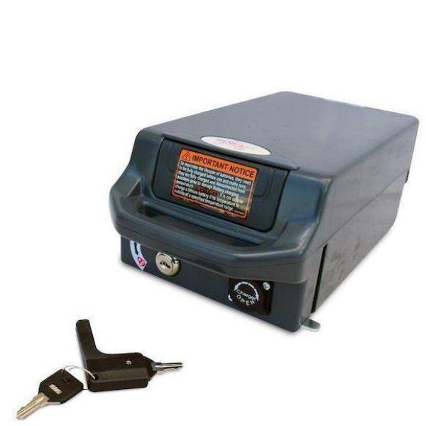 EV Rider Teqno S26 Auto Folding Mobility Scooter Battery View