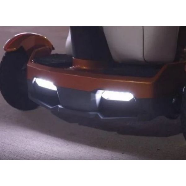 EV Rider Teqno S26 Auto Folding Mobility Scooter Headlights View