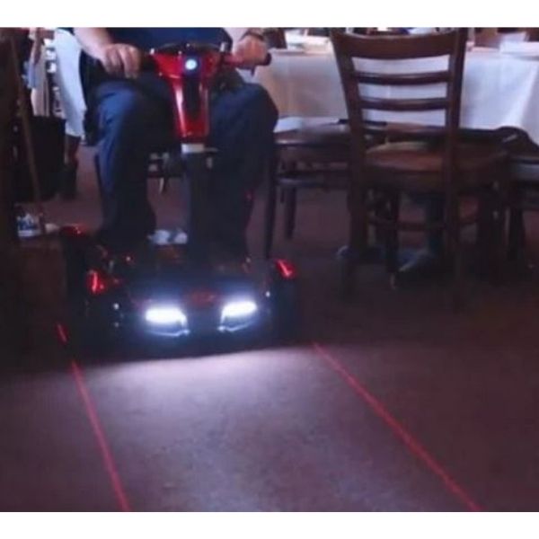 EV Rider Teqno S26 Auto Folding Mobility Scooter Red with Customer Review View