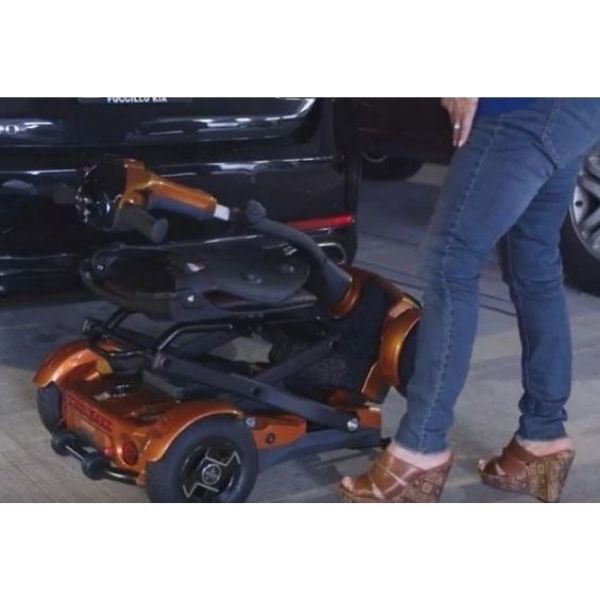 EV Rider Teqno S26 Auto Folding Mobility Scooter Semi Folded View