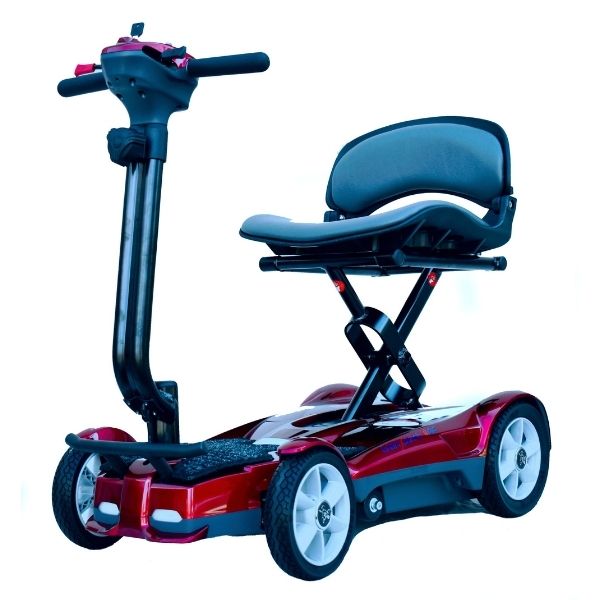 EV Rider Transport 4AF Scooter Mettalic Red Front Left Side View