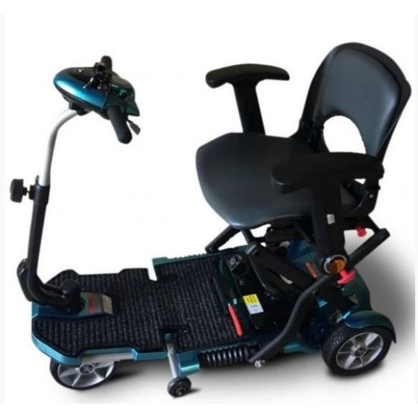 EV Rider Transport Plus Folding Mobility Scooter Blue Side Up View
