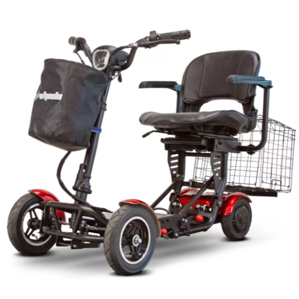 EW-22 Folding Mobility Scooter in Red Front-Left View