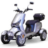 EWheels EW-75 Four Wheel Electric Mobility Scooter Silver Front Left View