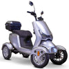 EWheels EW-75 Four Wheel Electric Mobility Scooter Silver Front Right Side View