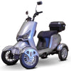 EWheels EW-75 Four Wheel Electric Mobility Scooter Silver Side Front View 