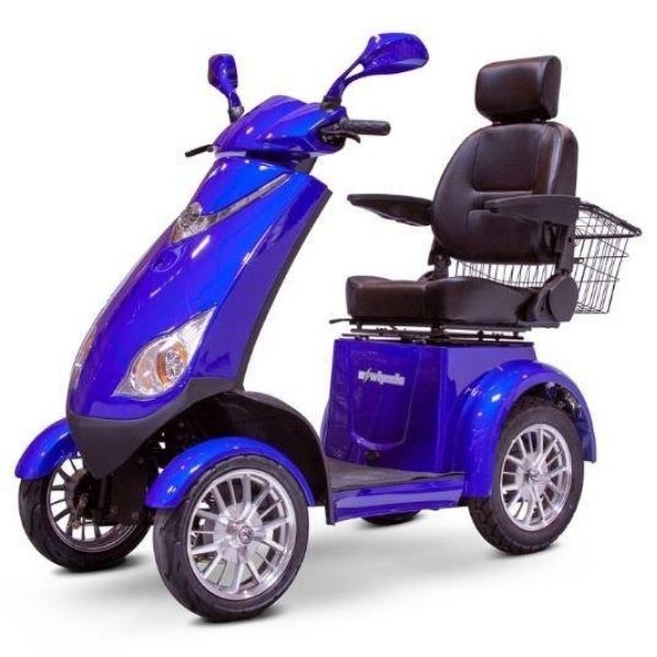 EWheels EW 72 Mobility Scooter Blue Front Left Side View